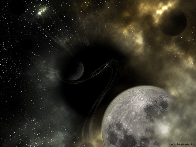 Black hole moon stars space free wallpaper - medium preview image