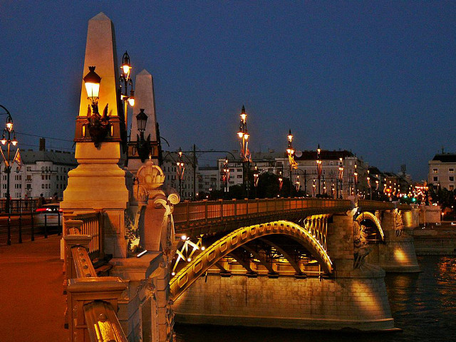 Bridge lit night city background #2 free wallpaper - medium preview image