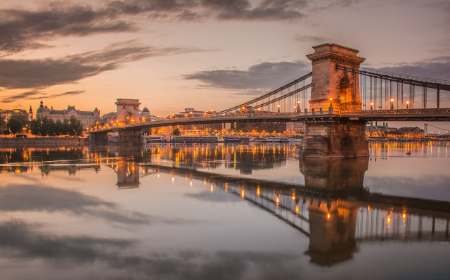Bridge river city sunset dawn #4 free wallpaper - medium preview image