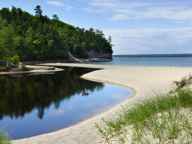 River forest beach boat sky free wallpaper - medium preview image