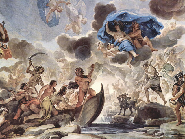 Painting group people sky clouds free wallpaper - medium preview image