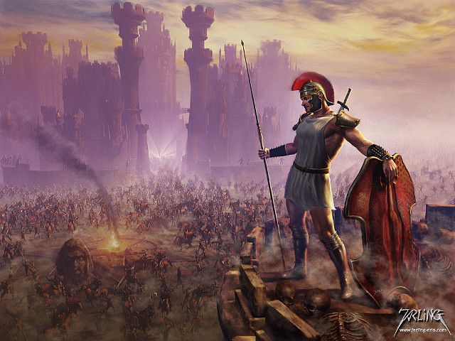 Roman soldier spear sword crowd free wallpaper - medium preview image