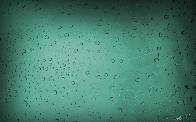 Green background water drops black free wallpaper - medium preview image