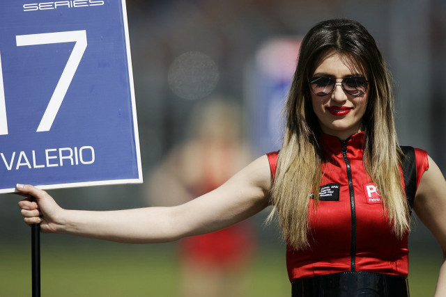 Woman holding sign 17 red free wallpaper - medium preview image