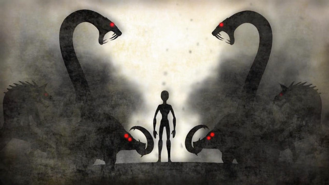 Man giant snakes red eyes free wallpaper - medium preview image