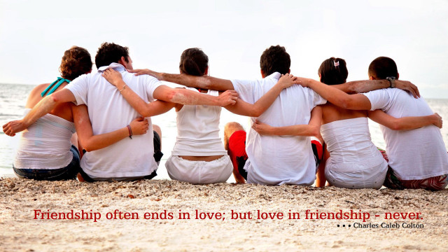 Beach group people ocean quote #3 free wallpaper - medium preview image