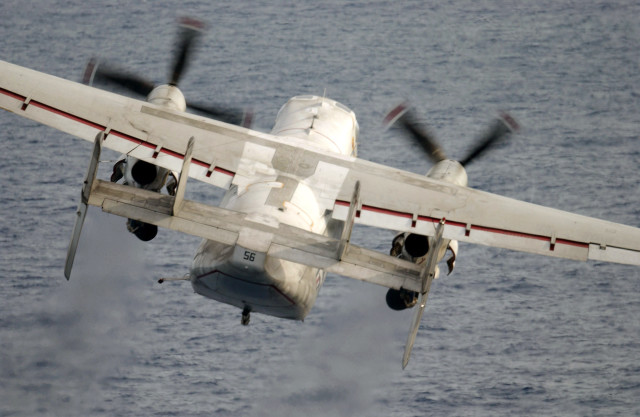 Propeller plane ocean cloudy day free wallpaper - medium preview image