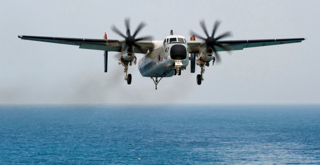 Propeller plane ocean clear day free wallpaper - medium preview image
