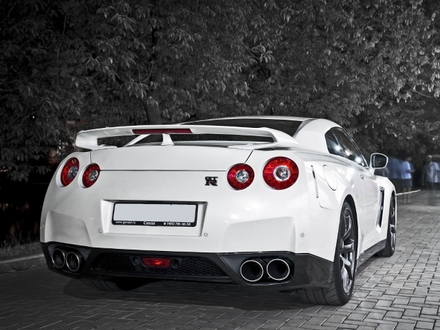 White sports car brick road #4 free wallpaper - medium preview image