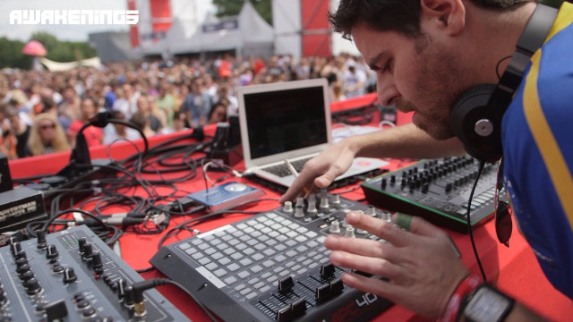 Man laptop headphones record music free wallpaper - medium preview image