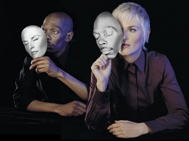 Woman men masks camera black free wallpaper - medium preview image