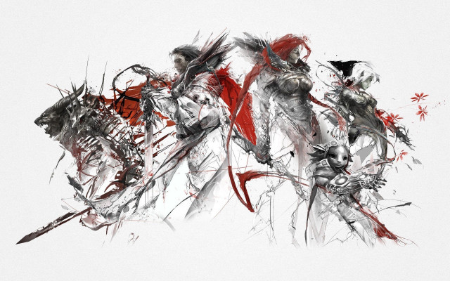Group people swords armor painting free wallpaper - medium preview image
