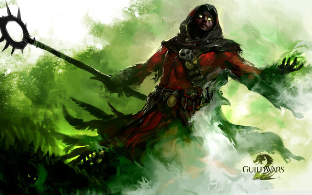 Man red outfit sword forest free wallpaper - medium preview image