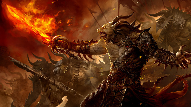 Demonic demon sword fire sky free wallpaper - medium preview image