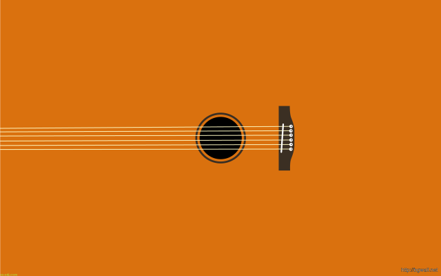 Orange guitar minimalist painting diao free wallpaper - medium preview image