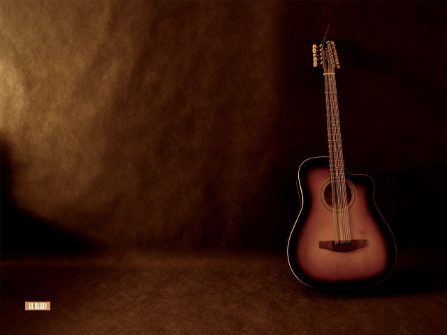Guitar table dark background brown #3 free wallpaper - medium preview image
