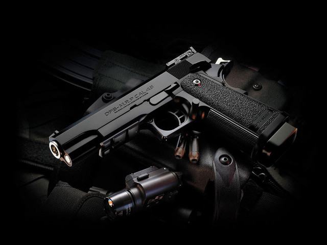 Gun rest black background foreground free wallpaper - medium preview image