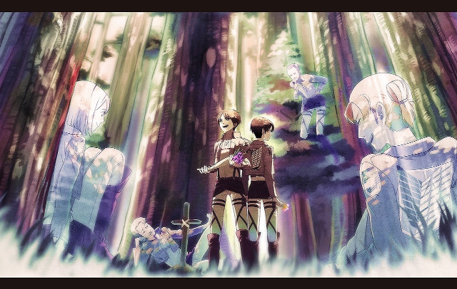 Forest group woman flowers sword free wallpaper - medium preview image