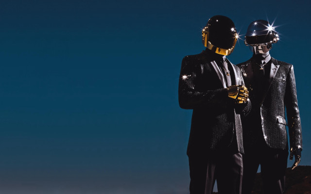 Men suits helmets standing hands free wallpaper - medium preview image