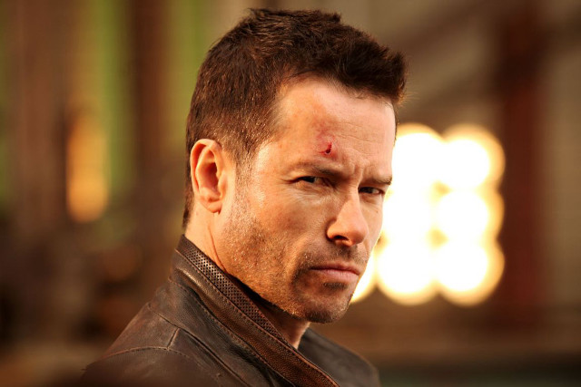 Man leather jacket red eye free wallpaper - medium preview image