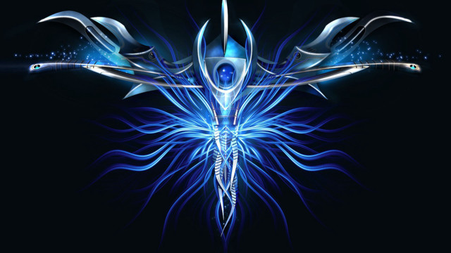 Blue white abstract design star free wallpaper - medium preview image