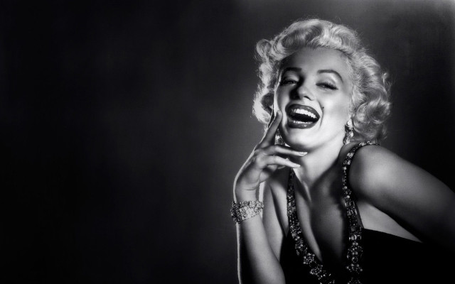 Woman laughing microphone necklace black free wallpaper - medium preview image