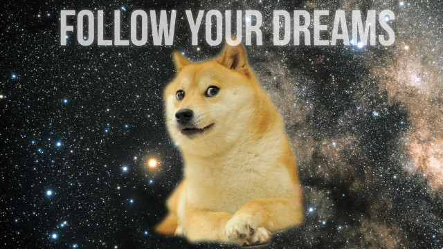 Doge galaxy follow your dreams free wallpaper - medium preview image