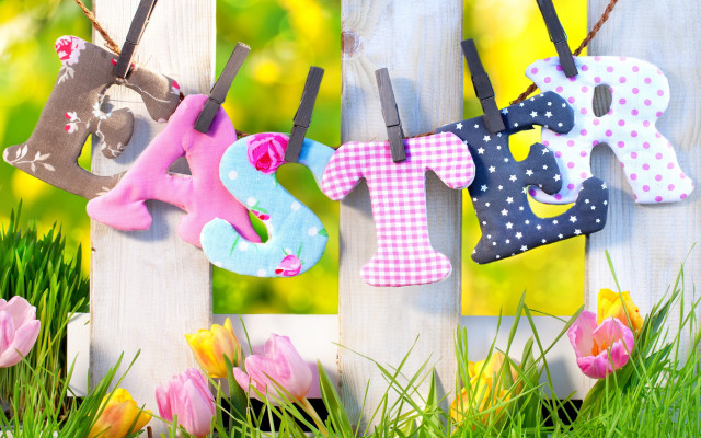 Letters clothesline flowers grass folkart free wallpaper - medium preview image