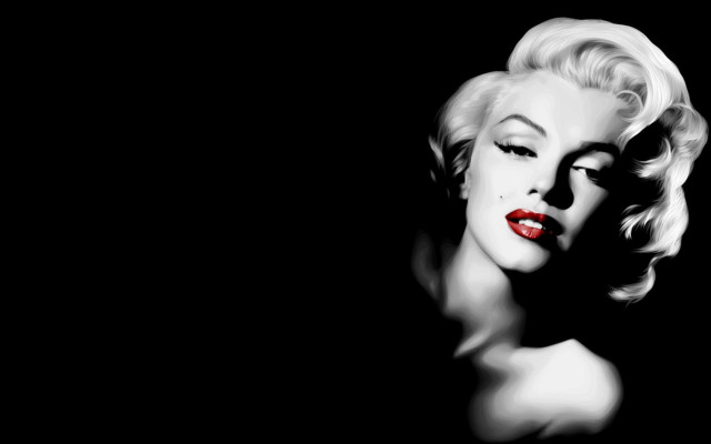 Black white woman red lipstick #2 free wallpaper - medium preview image