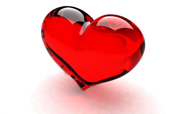 Red heart object white background free wallpaper - medium preview image