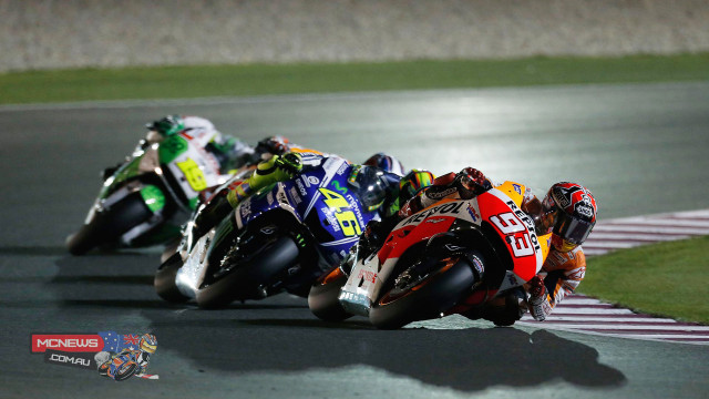 Motorcyclists racing track night lights free wallpaper - medium preview image