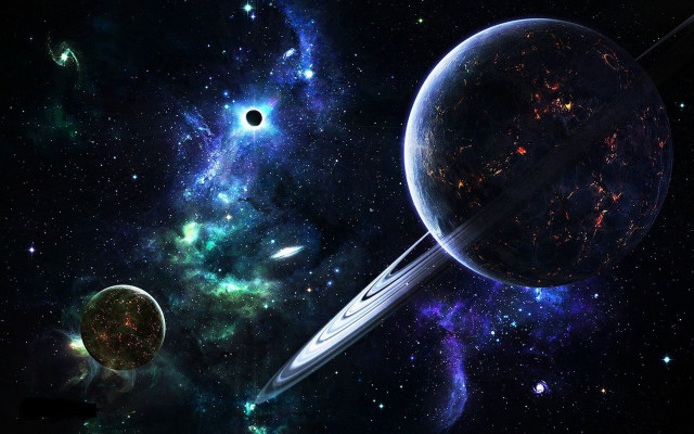 Space planetary sky stars blackhole free wallpaper - medium preview image