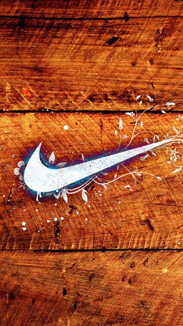 Nike logo wooden surface white free wallpaper - medium preview image