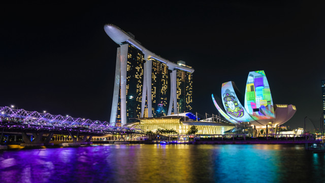City skyline bridge river night #85 free wallpaper - medium preview image