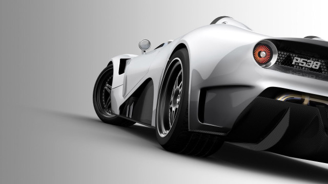 White sports car rear rendering free wallpaper - medium preview image