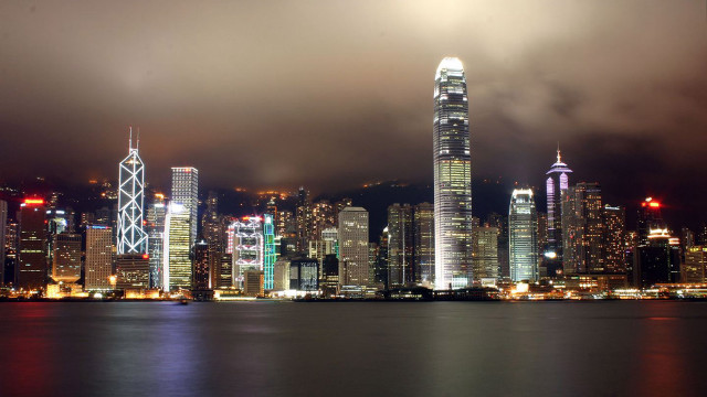 City skyline tall buildings night #21 free wallpaper - medium preview image