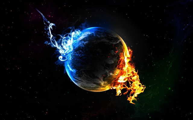 Fireball planet black background blue #2 free wallpaper - medium preview image