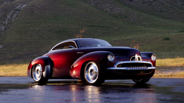 Red black car wet road #3 free wallpaper - medium preview image