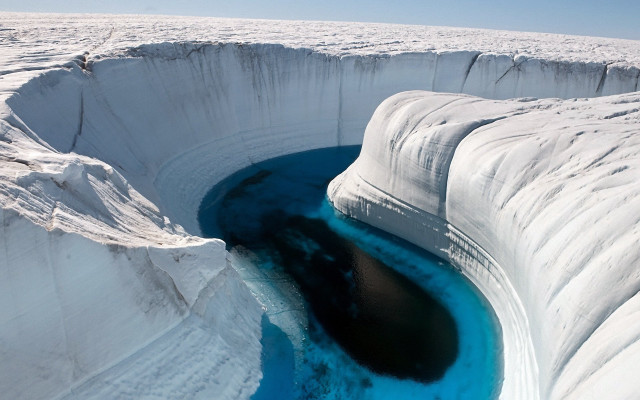 Ice cave blue pool man free wallpaper - medium preview image