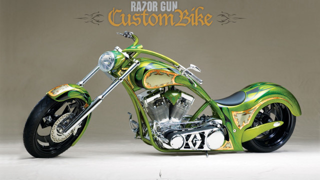 Custom motorcycle green gold razor free wallpaper - medium preview image