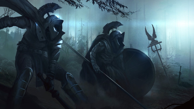 Knights armor forest bird flying free wallpaper - medium preview image