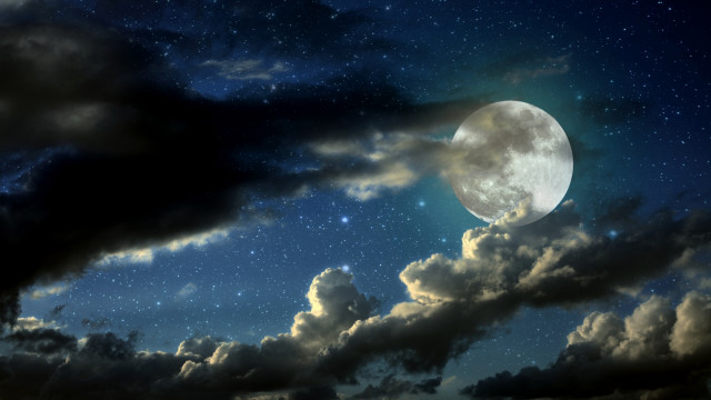 Full moon clouds stars night #3 free wallpaper - medium preview image