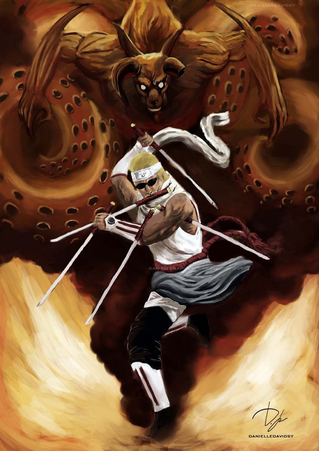 Man sword demon painting artwork free wallpaper - medium preview image
