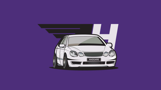 White car purple background white free wallpaper - medium preview image