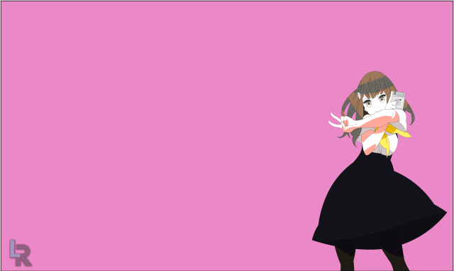 Woman blackdress cat pink background free wallpaper - medium preview image