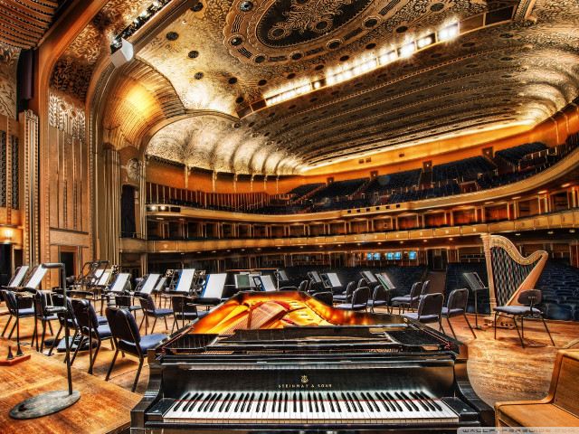 Piano stools room stage chandelier free wallpaper - medium preview image
