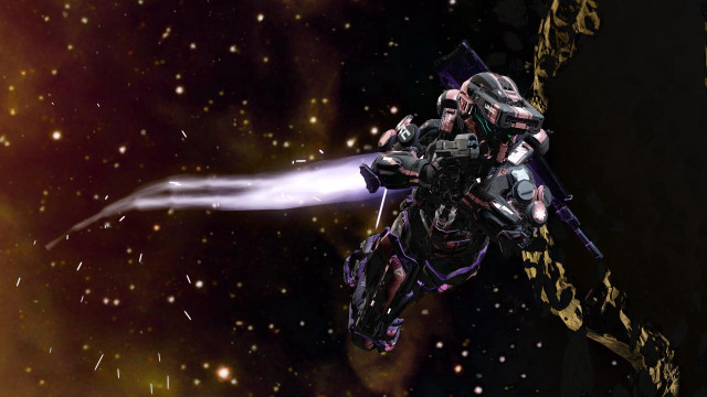 Spaceship flying galaxy stars dusts free wallpaper - medium preview image