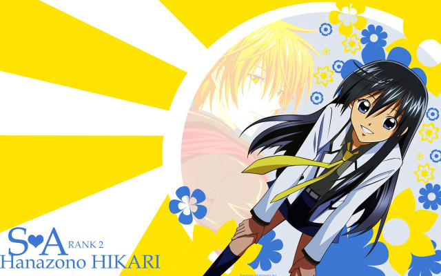 Anime girl black hair flower free wallpaper - medium preview image