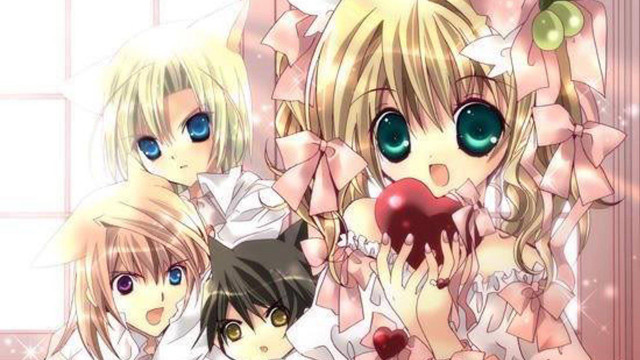 Anime girls big eyes cat free wallpaper - medium preview image