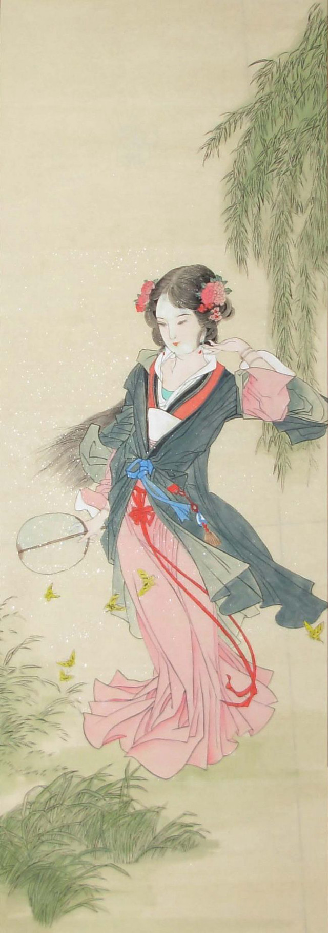 Woman kimono fan man suit free wallpaper - medium preview image